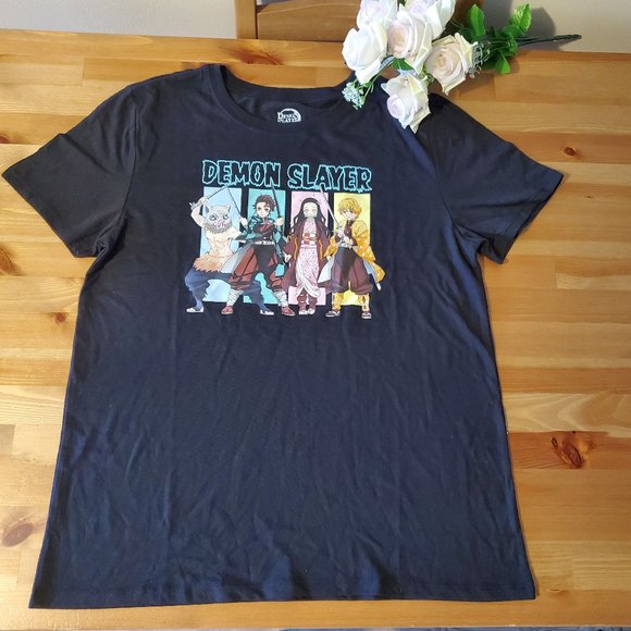 Demon Slayer - Women's Demon Slayer Short Sleeve Graphic T-Shirt Size M Black - Picture 9 of 10
